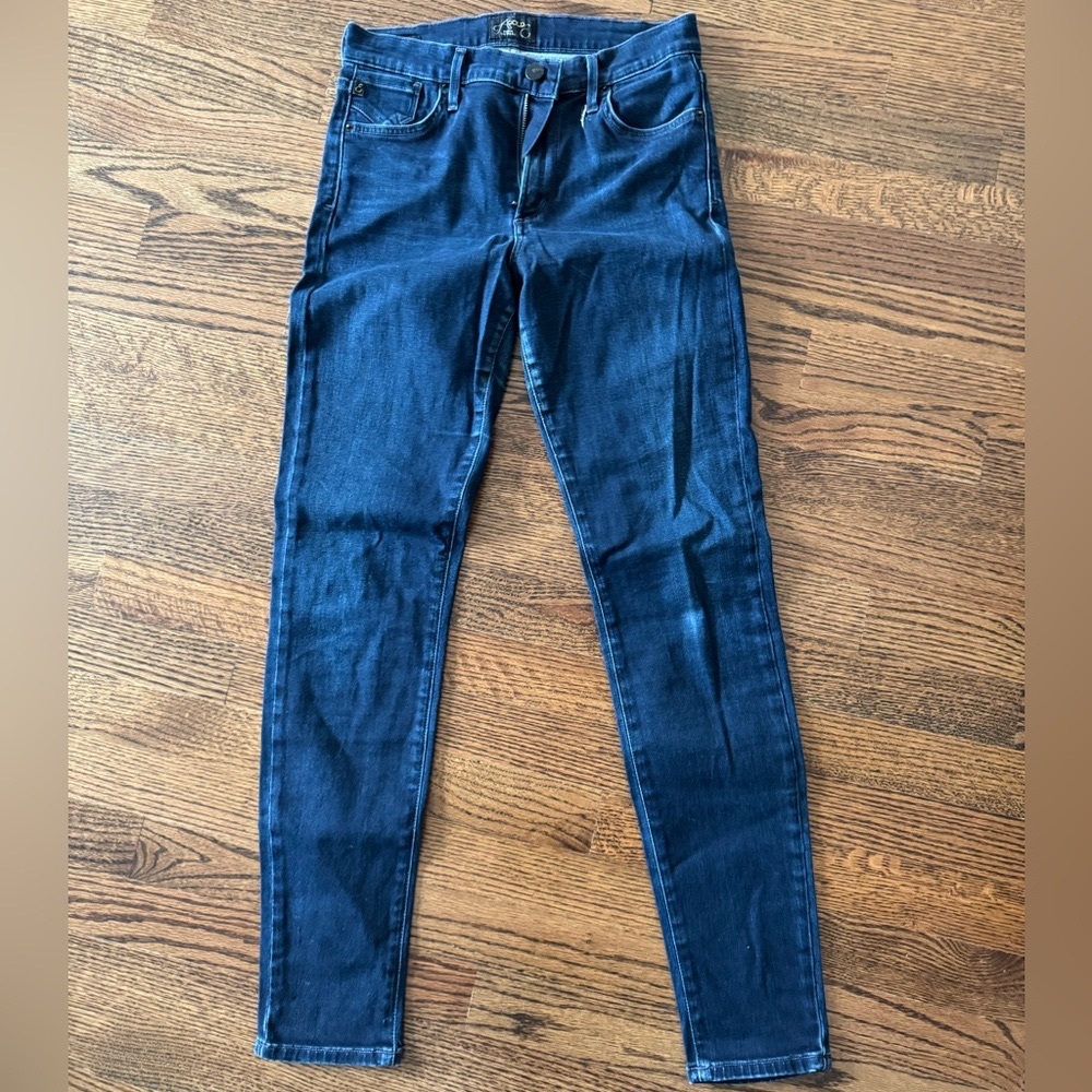 Agolde high rise dark wash skinny jeans